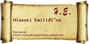 Hlavati Emiliána névjegykártya